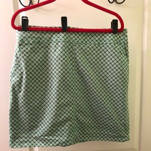 Talbots mini skirt - green and white EUC